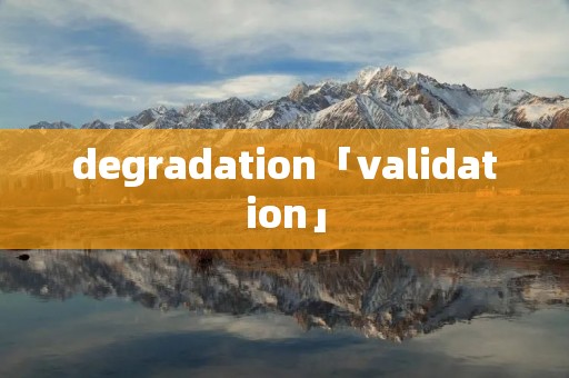 degradation「validation」