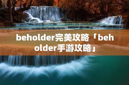 beholder完美攻略「beholder手游攻略」