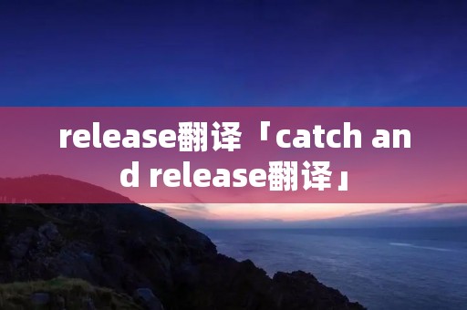release翻译「catch and release翻译」