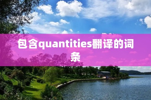 包含quantities翻译的词条