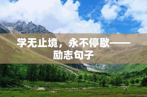 学无止境,永不停歇——励志句子 学无止境,永不停歇——励志句子