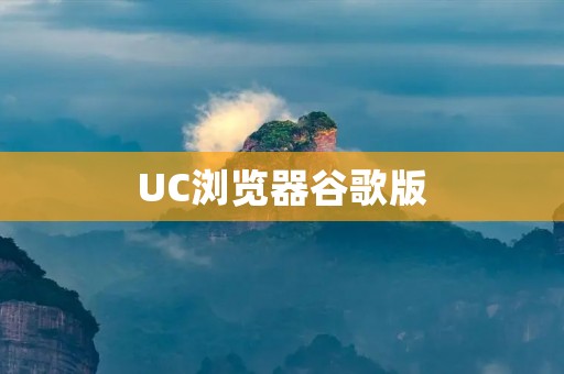UC浏览器谷歌版：提供更快速、安全、智能的浏览体验