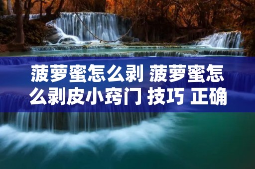 菠萝蜜怎么剥 菠萝蜜怎么剥皮小窍门 技巧 正确