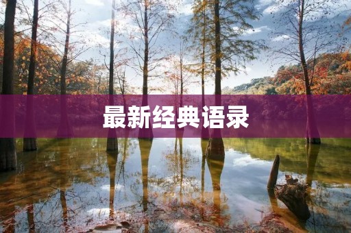 最新经典语录:让智慧与力量充盈你的人生