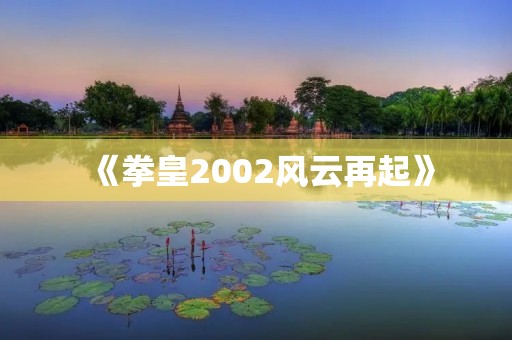 《拳皇2002风云再起》:经典格斗游戏的再次升华