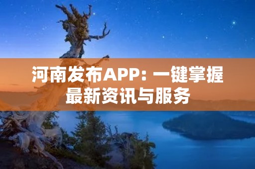 河南发布APP: 一键掌握最新资讯与服务 河南发布APP: 一键掌握最新资讯与服务