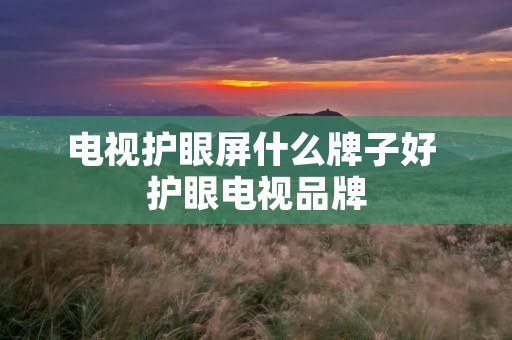 电视护眼屏什么牌子好 护眼电视品牌