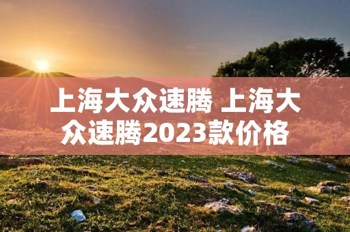 上海大众速腾 上海大众速腾2023款价格