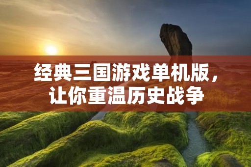 经典三国游戏单机版，让你重温历史战争