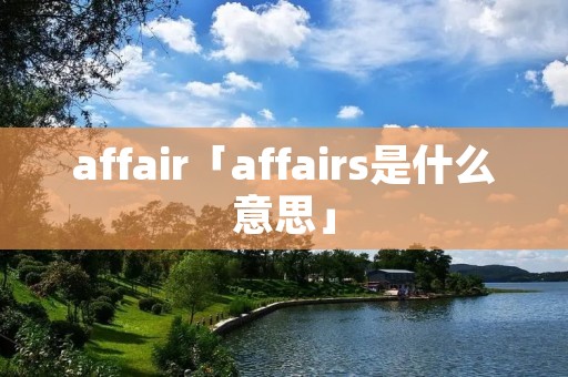 affair「affairs是什么意思」