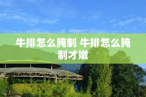 牛排怎么腌制 牛排怎么腌制才嫩
