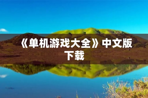 《单机游戏大全》中文版下载：全面满足你的游戏需求！