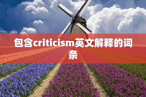 包含criticism英文解释的词条