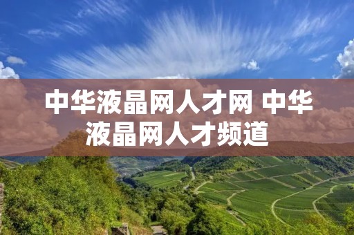 中华液晶网人才网 中华液晶网人才频道 中华液晶网人才网 中华液晶网人才频道