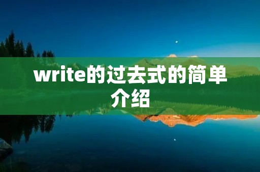 write的过去式的简单介绍