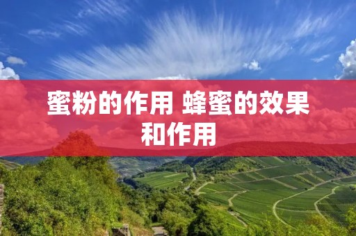 蜜粉的作用 蜂蜜的效果和作用