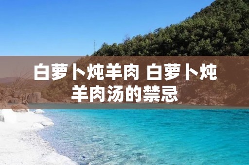白萝卜炖羊肉 白萝卜炖羊肉汤的禁忌