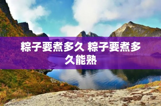 粽子要煮多久 粽子要煮多久能熟