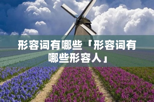 形容词有哪些「形容词有哪些形容人」