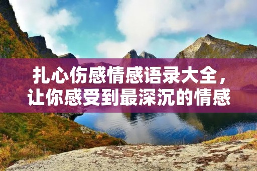 扎心伤感情感语录大全，让你感受到最深沉的情感