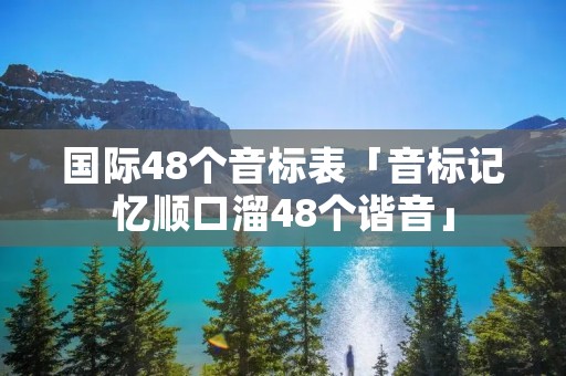 国际48个音标表「音标记忆顺口溜48个谐音」