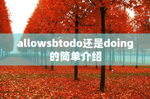 allowsbtodo还是doing的简单介绍
