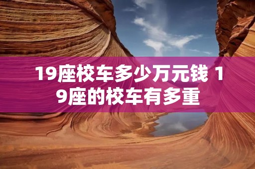 19座校车多少万元钱 19座的校车有多重
