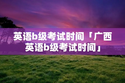 英语b级考试时间「广西英语b级考试时间」