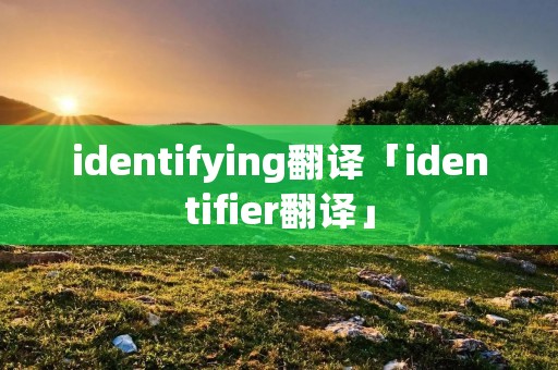 identifying翻译「identifier翻译」 identifying翻译「identifier翻译」