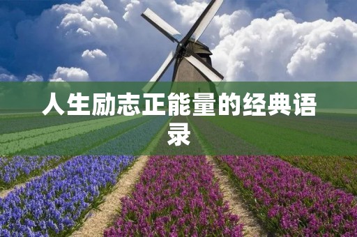 人生励志正能量的经典语录:激励你追求更好的自己