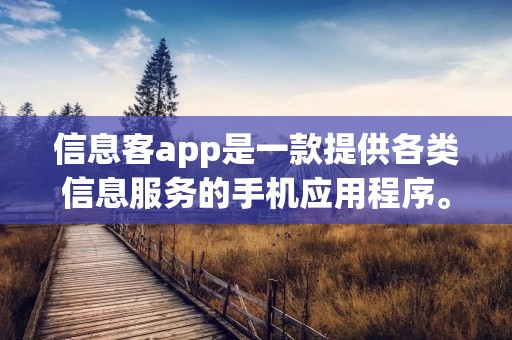 信息客app是一款提供各类信息服务的手机应用程序。它为用户提供了一个便捷的平台，可以获取到最新的新闻资讯、天气预报、交通信息、生活服务等各类信息。这款app的核心理念是为用户提供一站式的信息服务，让用户在一个平台上就能够满足各种信息需求。