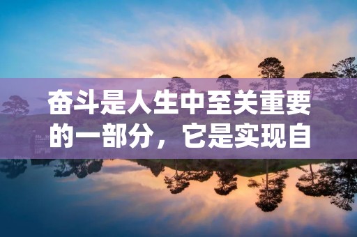 奋斗是人生中至关重要的一部分，它是实现自我价值和人生意义的必经之路。在奋斗的过程中，我们需要不断地摸索、尝试、挑战自我，才能不断提升自己的能力和素质，实现自己的人生目标。以下是一些关于奋斗的名言，它们能够激励我们不断前行，不断追求更好的自己。