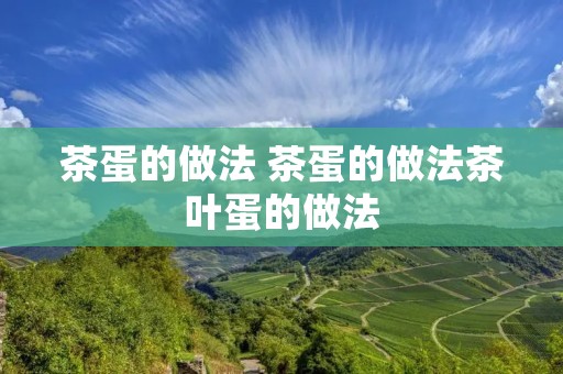茶蛋的做法 茶蛋的做法茶叶蛋的做法