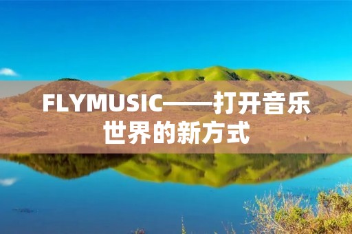 FLYMUSIC——打开音乐世界的新方式 FLYMUSIC——打开音乐世界的新方式