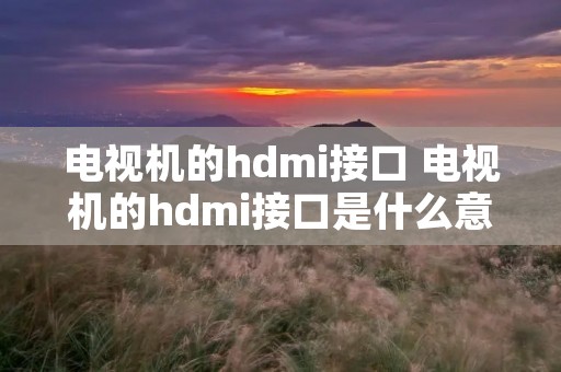 电视机的hdmi接口 电视机的hdmi接口是什么意思