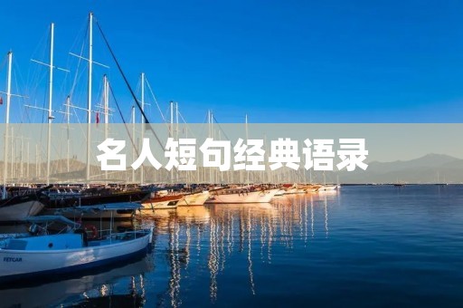 名人短句经典语录:用智慧点亮生命的火炬