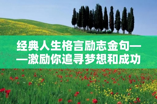 经典人生格言励志金句——激励你追寻梦想和成功的道路