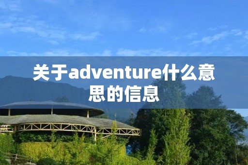 关于adventure什么意思的信息
