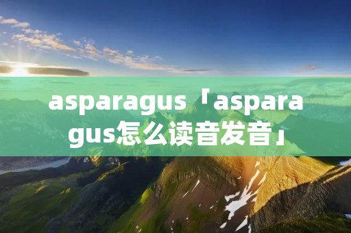asparagus「asparagus怎么读音发音」 asparagus「asparagus怎么读音发音」