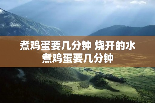 煮鸡蛋要几分钟 烧开的水煮鸡蛋要几分钟