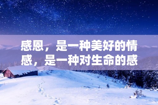感恩，是一种美好的情感，是一种对生命的感悟。在我们的人生旅途中，我们会遇到许多人、事、物，它们或让我们欢喜，或让我们悲伤，但无论如何，它们都值得我们感激。感恩，是一种美德，是一种生命的智慧。下面，让我们来欣赏一些经典的感恩句子、语录和诗句，一起感受感恩的力量。