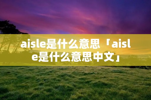 aisle是什么意思「aisle是什么意思中文」