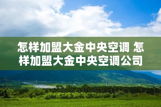 怎样加盟大金中央空调 怎样加盟大金中央空调公司