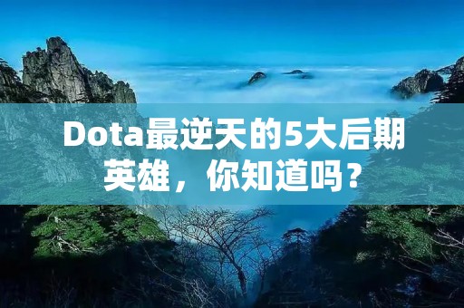 Dota最逆天的5大后期英雄,你知道吗?