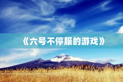 《六号不停服的游戏》:让游戏爱好者尽情畅玩