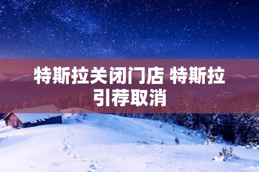 特斯拉关闭门店 特斯拉引荐取消 特斯拉关闭门店 特斯拉引荐取消