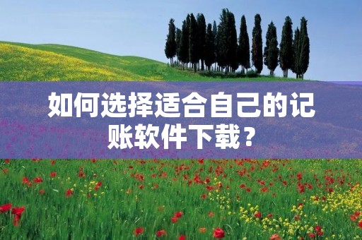 如何选择适合自己的记账软件下载? 如何选择适合自己的记账软件下载?