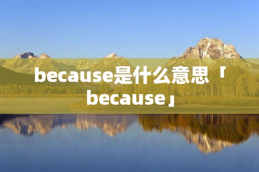 because是什么意思「because」