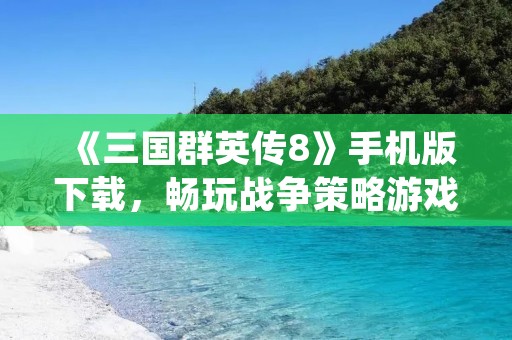 《三国群英传8》手机版下载,畅玩战争策略游戏