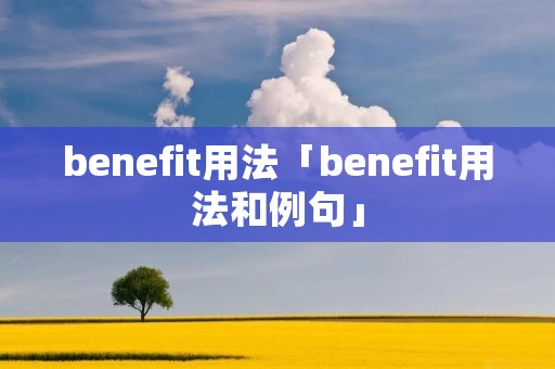 benefit用法「benefit用法和例句」